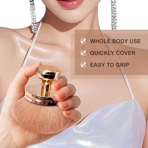 2 Pack Extra Large Body Makeup Brush for Self Tanner, 3 Inch Wide Self Tanning Blend Brush - Soft Synthetic Hair for Powder, Foundation, Blusher, Bronzer (with Bonus Pouch)