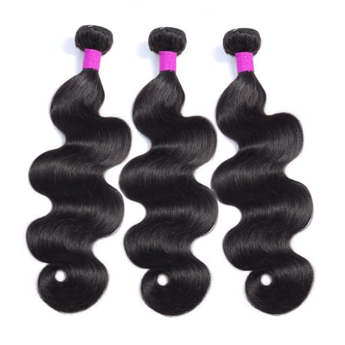 Body Wave Bundles Human Hair 24 24 24Inch Human Hair Raw Bundles 100% Unprocessed Brazilian Virgin Quick Weave Hair 3 Bundles for Black Women Natural Color