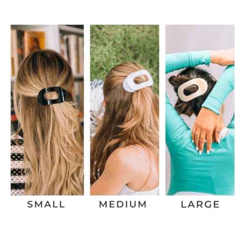 TELETIES - Small Flat Round Clip - Strong Grip, Bendable Teeth, Comfortable Curved Design - For Lying Down, Yoga, Driving & More - Ideal for Thin-Medium Hair - For All Hair Textures - Tortoise