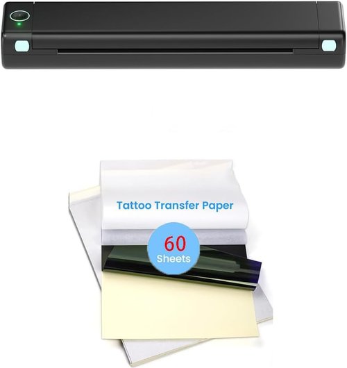 Phomemo M08F Wireless Tattoo Transfer Stencil Printer with 60 pcs Free Transfer Paper Tattoo Transfer Paper - Tattoo Printer Kit for Tattoo Artists & Tattoo Beginners