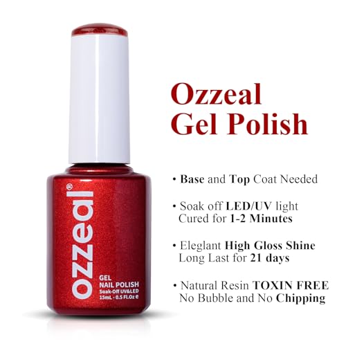 Glitter Gel Polish,Christmas Red Glitter Gel Nail Polish Sparkle Shimmer Gel Glitter Nail Polish Fall Winter Soak off LED UV Gel Nail Polish for Art DIY Manicure 15ML