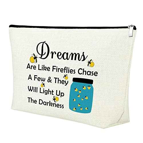 Mxrymvu Firefly Lover Gift Makeup Bag Firefly Themed Gifts Inspirational Cosmetic Bag for Women Encourage Present for Friend Sister Coworker Christmas Birthday Present