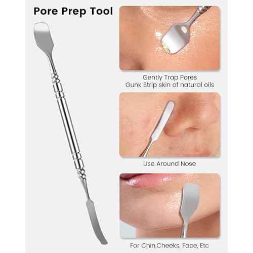 Pimple Popper Tool Kit - Boxoyx 6 Pcs Pore Prep Blackhead Remover Comedone Extractor Kit with Box for Quick and Easy Removal of Pimples, Blackheads, Zit Removing, Forehead,Facial and Nose (Silver)