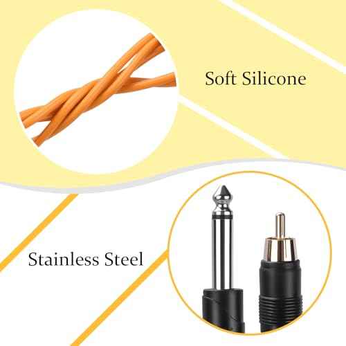 ATOMUS Tattoo RCA Connector Clip Cords Silicone Wire Cord for Motor Machine Power Supply Orange