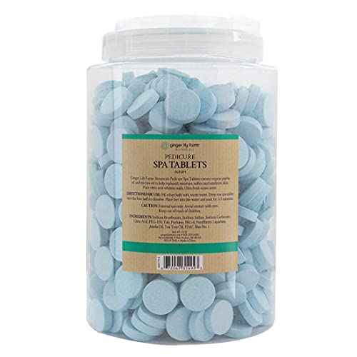 Ginger Lily Farms Botanicals Pedicure Spa Tablets, Natural & Organic, Replenishes Moisture, Softens & Conditions Skin, Ocean Scent, 105 Ounces, 500-Count