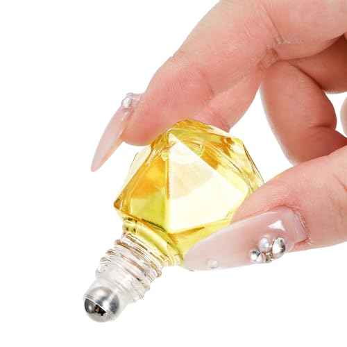 36 Pack Essential Oil Roller Bottles, 8ml/0.27oz Empty Roll On Bottle, Glass Polygonal Roller Ball Applicator, Perfume Vials with Stainless Steel Roller Ball for Travel, 4 Dropper, 2 Funnel