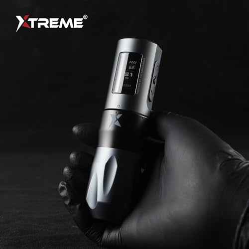 XTREME X Wireless Tattoo Pen Battery- Professional Tattoo Machine with Faulhaber Brushless Motor, 0.96" TFT Display, Adjustable Stroke, 2000mAh Battery - Silent Operation