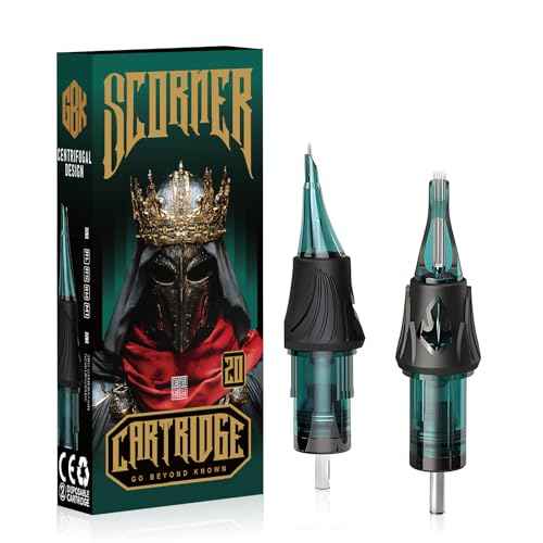 GBK 20pcs Disposable Tattoo Cartridge Needles Round Liner Finger Ledge Tattoo Needles Cartridges with Membrane Safety for Tattoo Artists (0805RL 20Pcs)