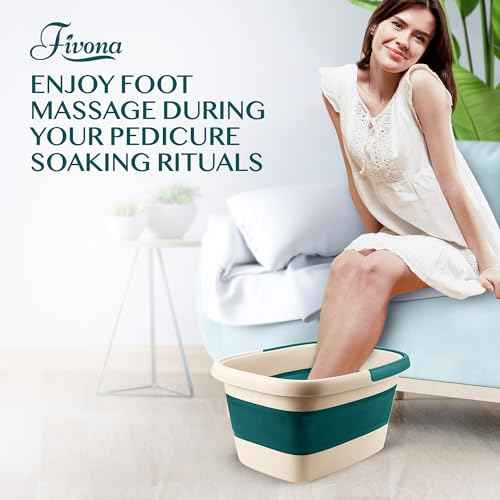Fivona Collapsible Foot Bath Basin - Pedicure Foot Soaking Tub for Tired Feet, Cracked Heels, Soothe Soreness, Soften Calluses