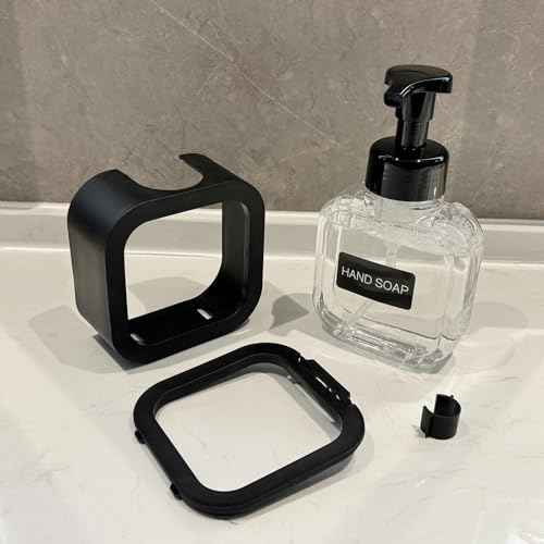 Foaming Soap Dispenser, 300ml (10oz) Plastic Refillable Foaming Hand Soap Dispenser with 8 Pcs Waterproof Labels, Foam Pump Bottle for Bathroom and Kitchen (Black)