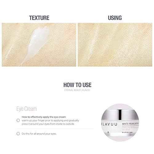 KLAVUU PEARLSATION Enriched Pearl Eye Cream – Face Moisturizer, Niacinamide, Enhances Skin Elasticity, Dark Circles Under Eye Treatment with Anti-Aging Hydration, Korean Skin Care (0.68oz/20ml)