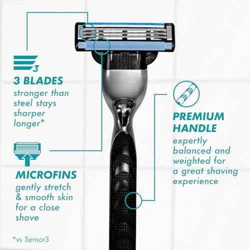 Gillette Mach3 Razor for Men, 1 Razor Handle + 2 Blade Refills