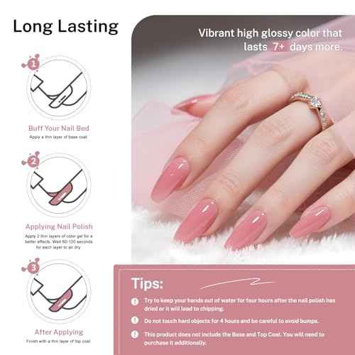 16.5ml Dusty Rose Nail Polish Large Volume Quick Drying Light Pink Nail Polish, Fast Drying and Long Lasting Color Nail Art DIY Home Manicure Gift for Women