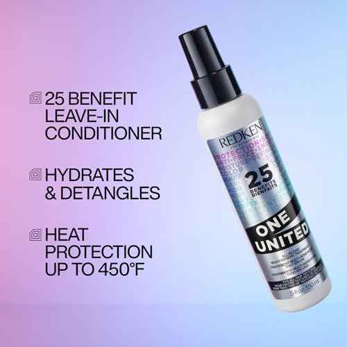 Redken One United All-In-One Leave In Conditioner - Multi-Benefit Leave In Treatment For All Hair Types, Heat Protectant and Detangler Spray, Paraben-Free