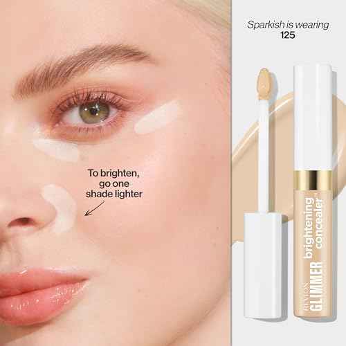 Revlon Glimmer Brightening Concealer, Liquid Under Eye Makeup, Made with Caffeine, Vitamin C, & Stevioside, 125, 0.3 fl oz