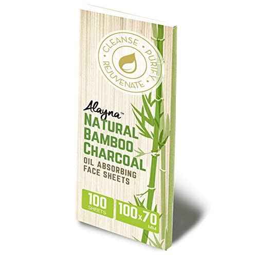 Alayna TM Oil Blotting Sheets for Face Natural Bamboo Charcoal Paper Oily Skin Absorbing Tissues Beauty Blotters Remove Excess Shine Organic Blot Papers Facial Make Up & Care 1 Pack