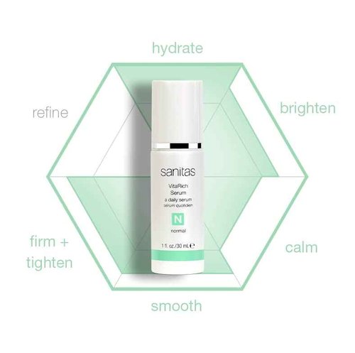 Sanitas Skincare VitaRich Serum, Hydrating, Reparative Serum, Multivitamin Blend, Vegan Squalane, 1 Ounce