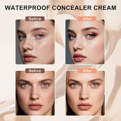 Supreme CC Waterproof Concealer Cream, Creme All-Over Complexion Perfector, Hydrating Full Coverage Concealer, Long-Lasting CC Cream Foundation, Transfer-Resistant Skin Tint