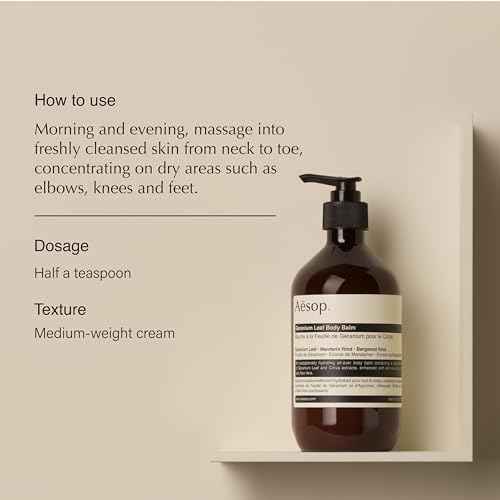 Aesop Geranium Leaf Body Balm | Skin Softening, Hydrating Body Balm | Nut Oils, Geranium Leaf and Citrus Extracts | 16.9oz / 500mL