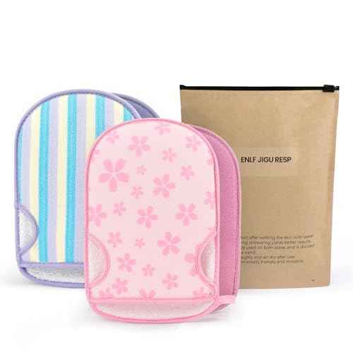 Deep Exfoliating Gloves for Body, Exfoliating Mitt for Shower Ideal for Dead Skin Remover, Dual Texture (Coarse & Fine), Thicken, Non-Slip Inside, Random color (1 Pack)