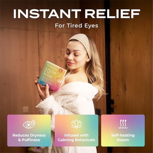 Body Restore Heated Eye Mask for Dry Eyes 5 Pack - Boo Basket Stuffers for Women, Self Heating Warm Compress, Christmas Stocking Stuffers, Birthday Gifts, White Elephant, Relaxation - Variety