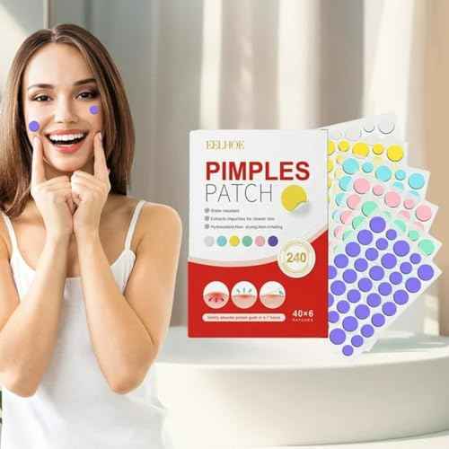 240 Acne Pimple Patches ? Multicolor Hydrocolloid Stickers ? Non-Medicated Spot Dots for Face Care ? Invisible and Waterproof