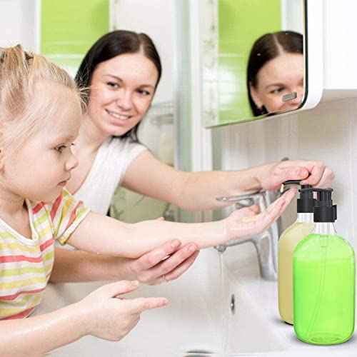 10 Ounce Clear Plastic Pump Bottle Dispenser, Refillable Empty Bottle Container with Pump for Essential Oil Soap Lotion Shampoo, 2 Pcs