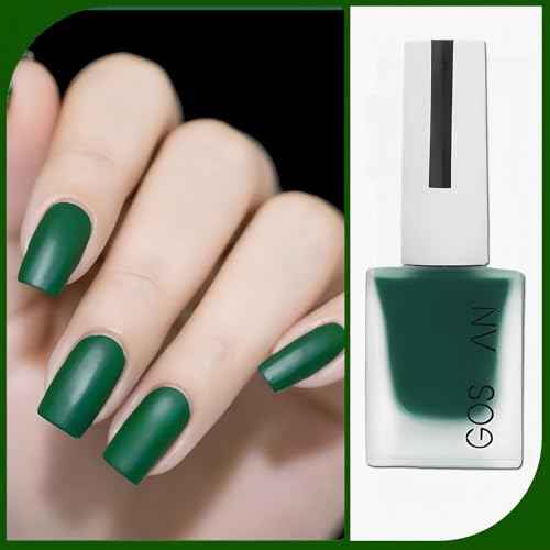 Velvet Cruelty Free Nail Polish - Dark & Matte Green Shades, Quick Dry Frosted Emerald Gel Finish
