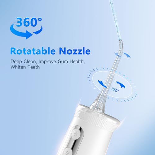 Water Flosser, 4 Modes Cordless Oral Irrigator, Portable and Rechargeable IPX7 Waterproof 110 Days Powerful Battery Life Water Dental Flossers for Cleaning for Home Travel