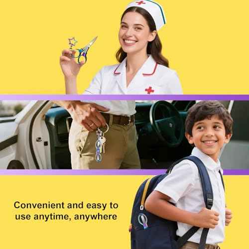 Personal Care Beauty Tools, Personalized Colorful Grooming Scissors with Star Charms - Foldable, Travel Shopping-Friendly, Easy to Carry and Safe (2Pcs)