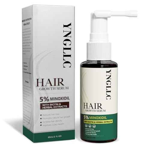 5% Minoxidil Hair Growth for Men and Women, Extra Strength Minoxidil Hair Loss Treatment Serum with Biotin & Herbal Extracts for Faster Thicker Stronger Hair Growth 60mL