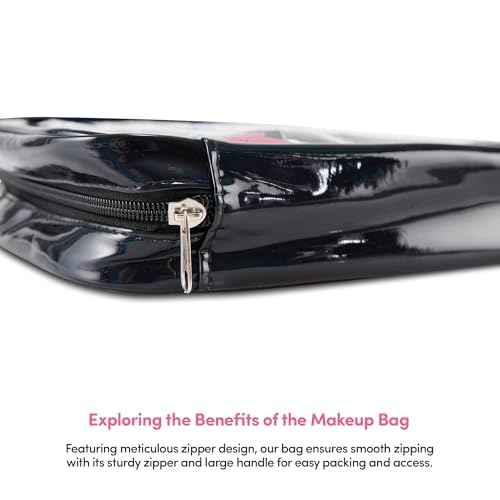 Mickey Mouse Cosmetic Case Set - Officially Licensed Mickey and Minnie Mouse Travel Cosmetic Case 3 Piece Set - Girls, Boys, Teens, Adults (Black Minnie)