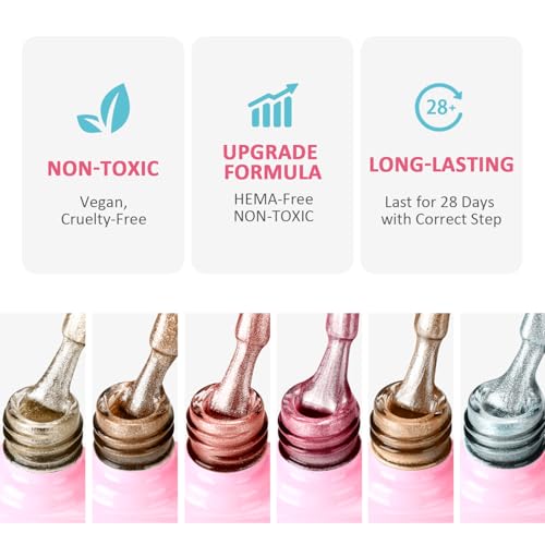 AIMEILI Cat Eye Gel Nail Polish, Hema Free, Cruelty Free, Vegan, Soak Off U V LED Nail Art DIY Gel Manicure Kit Set Of 6pcs X 10ml - 49