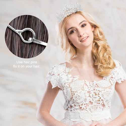 Silver Crystal Tiaras and Crowns for Women Rhinestone Headpiece Birthday Princess Quinceanera Graduation First Communion Crown Prom Wedding Bridal Accessories Wedding Tiaras Bride Birthday Party Gifts