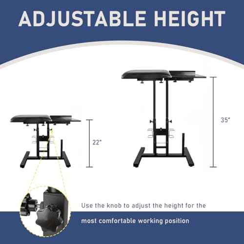 Tattoo Armrest with Tattoo Supplies Storage Board, Tattoo Workbench with Adjustable Height & Tilt, Portable Tattoo Bracket for Tattoo Studio Salon