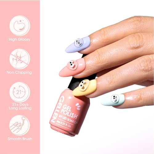 GELLEN Pastel Gel Nail Polish Set, 6PCS Summer Nail Polish Colors, Soak off Nail Gel Manicure Kit Nail Art Gel Polish for UV Light Cure