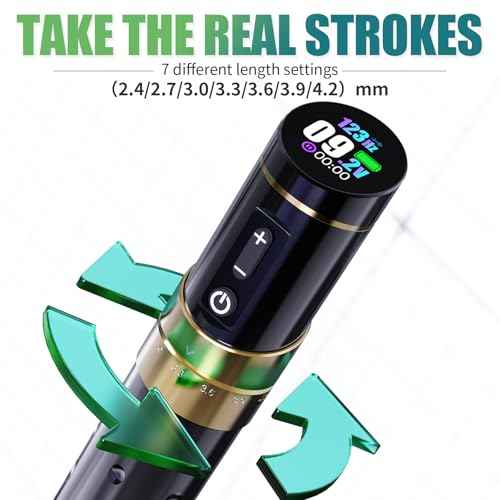 Mast Flip3 Tattoo Gun Kit Wireless Machine 7 Strokes Length Coreless Motor Pro Needles Cartridges 2 Batteries Power Supply