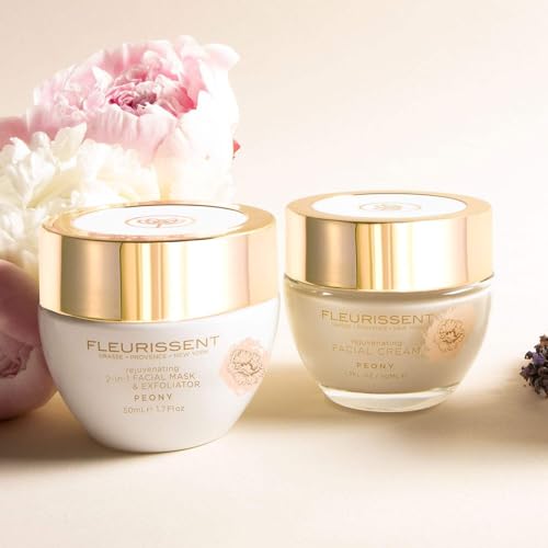 Fleurissent Enchanted Elixir ? 2-in-1 Peony Facial Mask & Exfoliator ? Revitalizing Floral Fusion, 99% Natural & COSMOS Organic Certified, 1.7 FL OZ for Healthy-Looking Skin