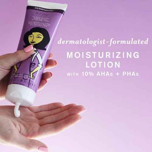 DERMAdoctor: KP Duty Moisturizing Lotion | Dermatologist Formulated Body Cream for Keratosis Pilaris | Smooth Dry, Rough, Bumpy, Chicken Skin | Hydrates & Softens | 10% AHAs + PHAs | (8 oz)