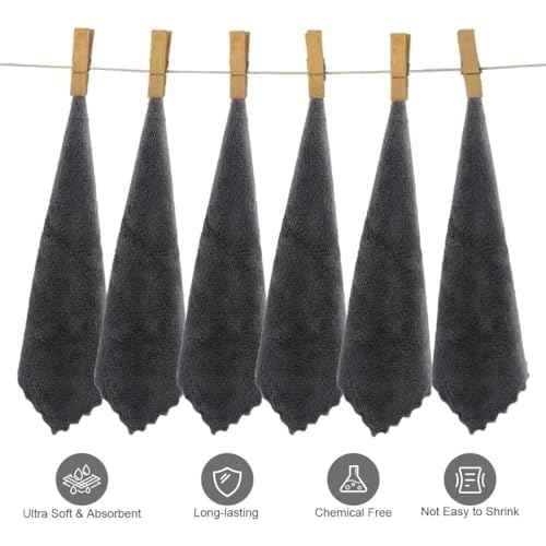 Orighty Ultra Soft Washcloths 12 Pack, Premium Microfiber Towel Sets 12x12 inches, Absorbent and Quick Drying Coral Velvet Washcloth, Multi-Purpose Wash Cloths for Bathroom, Hotel, and Gym (Grey)