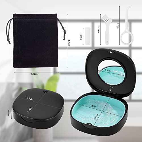 Doboli Retainer Case,Slim Aligner Mouth Guard Case Compatible with Invisalign Black