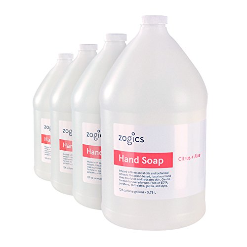 Zogics Hand Soap, Citrus + Aloe Scented Hand Soap (4 Gallons/Case)