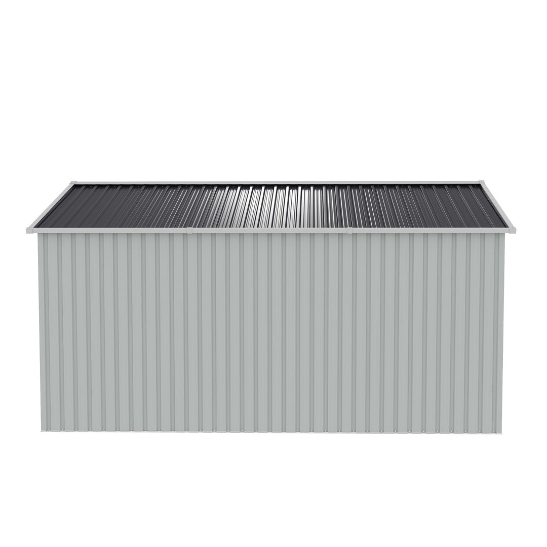10x12 FT Outdoor Metal Storage Shed with Lockable Door - White