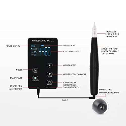 Permanent Makeup Pen Machine Tattoo Pen Touch Screen Panel Power Supply 10PCS Needles Kit For Eyeliner, Lip,Eyebrow AP50