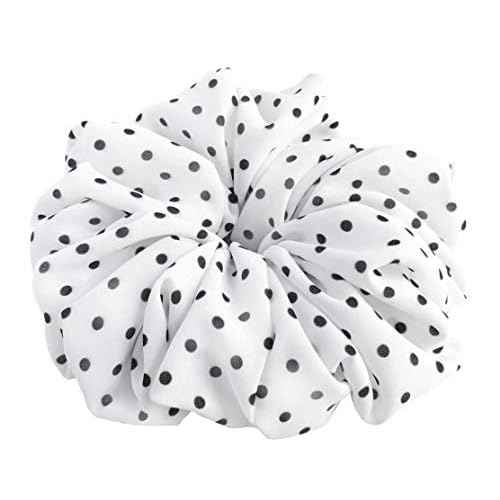 26 Colors Available, Colorful Big Scrunchies for Hair, Soft Chiffon Ponytail Holder, Cute Birthday Gift for Women Girl Teen, Holiday Accessory (Polka Dots)