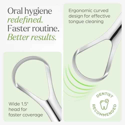 Tongue Scraper for Adults with Holder (2 Pack) - Metal Tongue Scraper for Tongue Cleaning and Reducing Bad Breath - Stainless Steel Tongue Scraper for Adults, Tongue Cleaner for Adults