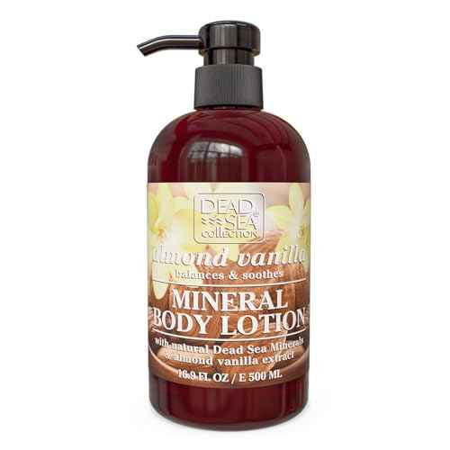 Dead Sea Collection Almond Vanilla Body Lotion - Nourishing Moisturizer for Women and Men - Rejuvenating Hand and Body Care for Dry Skin 16.9 Fl. Oz.