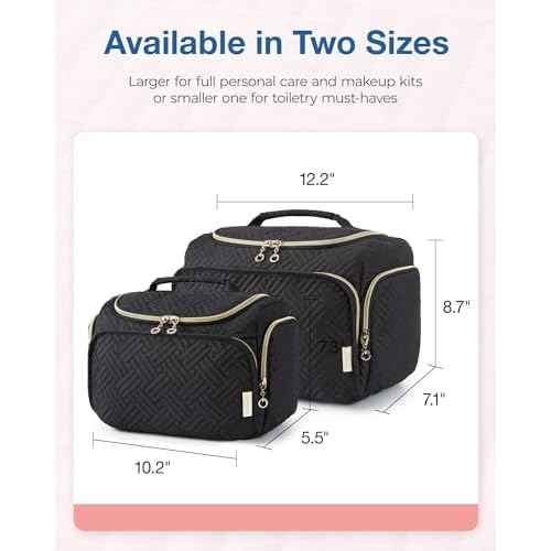 BAGSMART Travel Toiletry Bag for Women, Cosmetic Bag Makeup Bag Organizer with Handle, Travel Bag for Toiletries, Travel Accessories, Full Sized Container