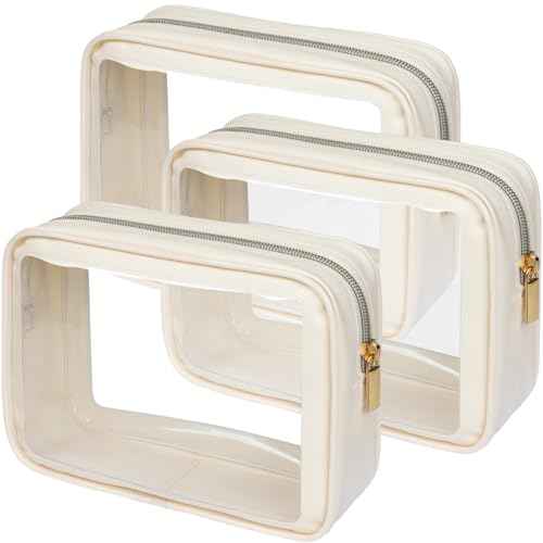 PACKISM TSA Approved Toiletry Bag - Upgrade Color-Edged Clear Makeup Bags, Clear Toiletry Bags For Traveling Fits Various Storage Needs