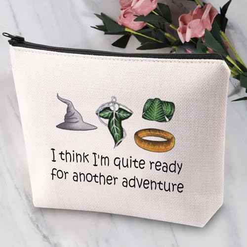 JYTAPP Movie Gift I Think I'm Quite Ready For Another Adventure Movie Merch Makeup Bag Lord Movie Rings Fans Gift
